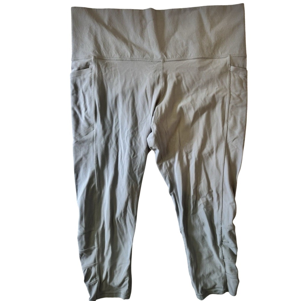 Athleta Salutation Stash Pocket II‎ Cinch 7/8 Leggings Size 2X XXL Gray Blue